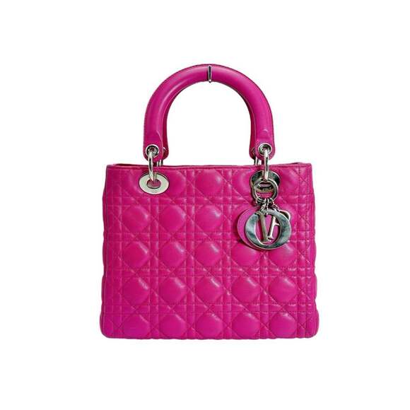 Dior Handbags - CHRISTIAN DIOR Pink Lambskin Leather Shoulder Bag